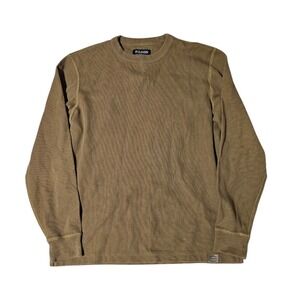 Filson Waffle Knit Thermal Sweater Brown Mens Large 100% Cotton Pullovers L/S